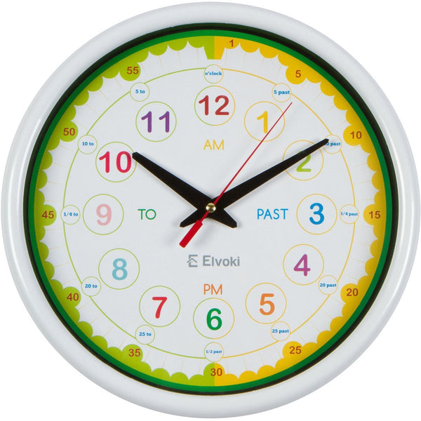 Time Telling Teacher Children's 12.5" Silent Wall Clock