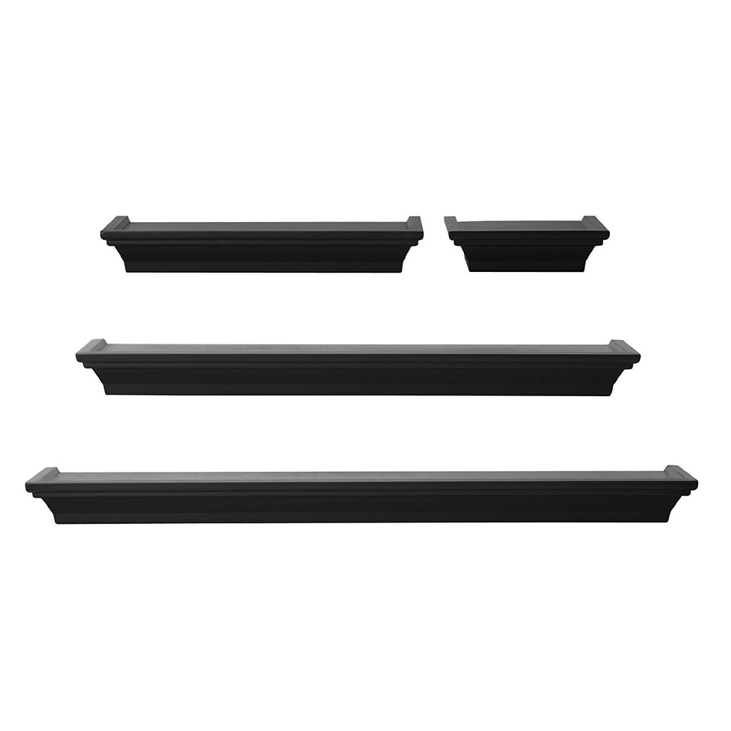 Melannco Wall Shelves (Set of 4) Black
