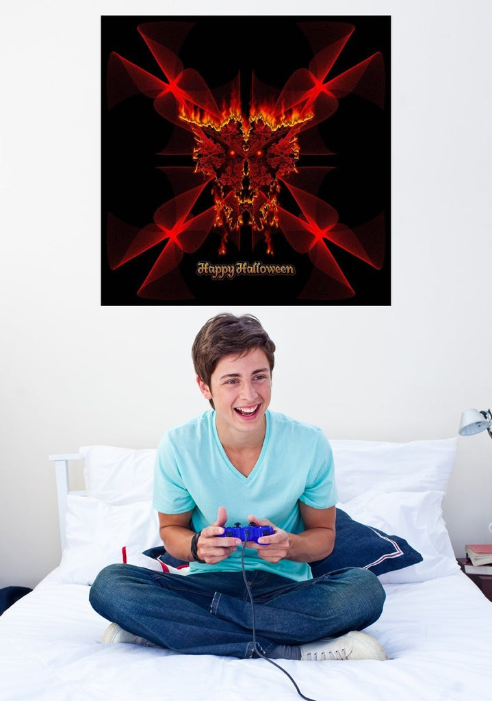 Xzendor7 "SineDot Spiral Fractal Fire Demon" Wall Decal