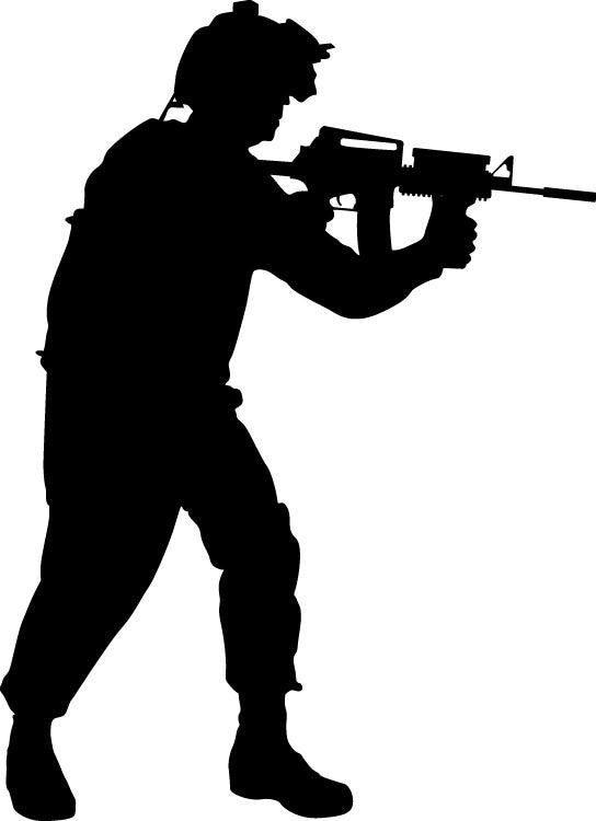 Haynes Military Soldier V Silhouette Wall Decal Cutout