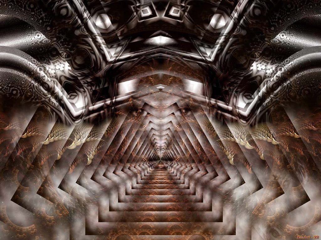 Xzendor7 "Tri-Particle Ring Tunnel" Glossy Poster