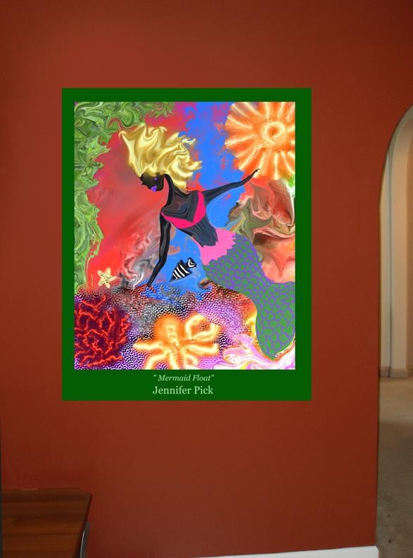 Pick "Mermaid Float" Wall Decal