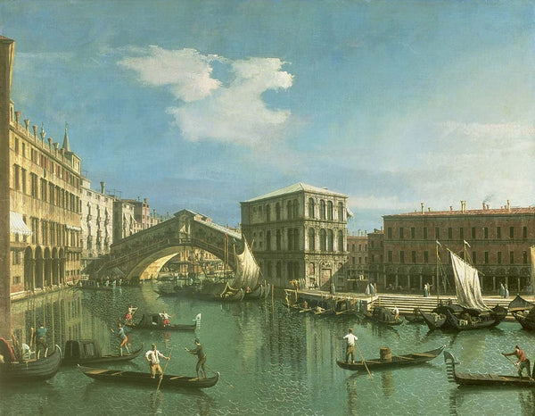 Canaletto "The Rialto Bridge" (18th) Glossy Poster