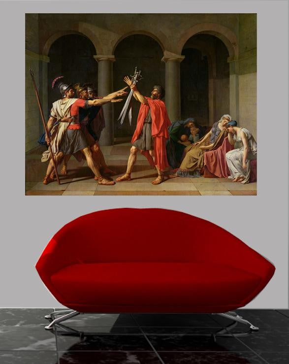 David "The Oath of Horatii" (1784) Glossy Poster