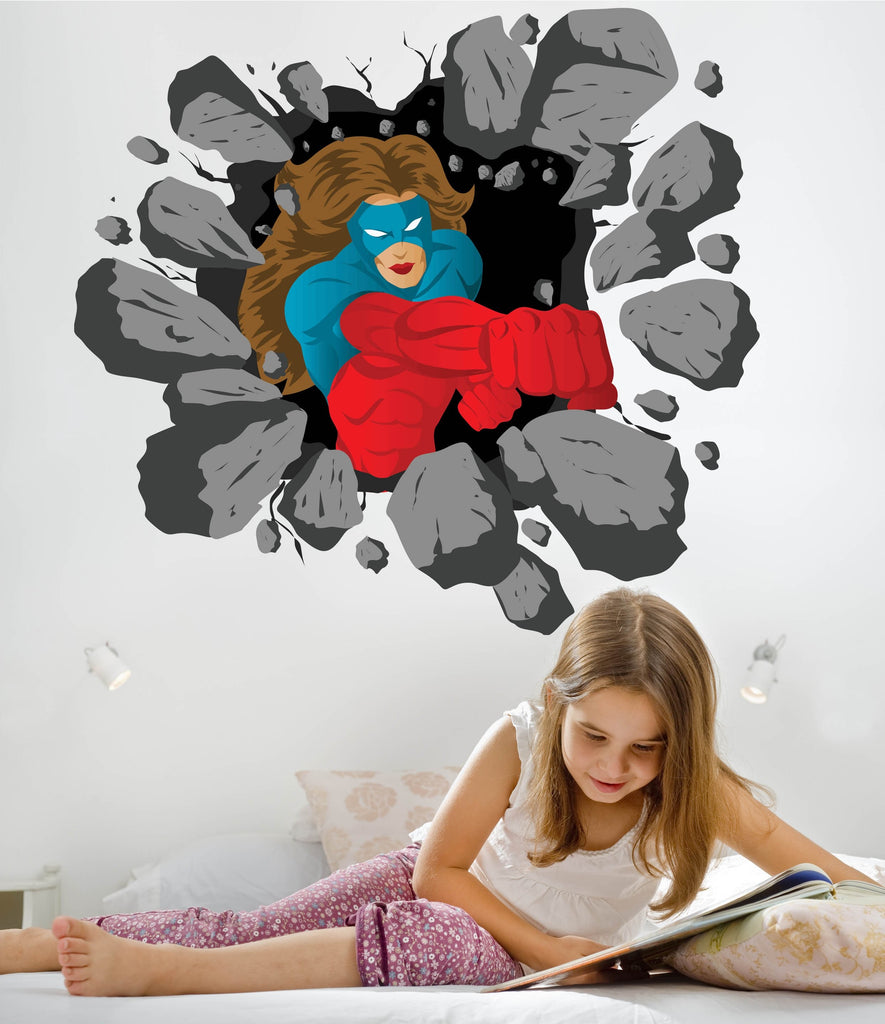 Winn Lady Hero Busting Out Wall Decal Cutout