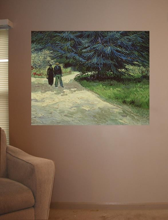 van Gogh "Couple in the Park" (1888) Glossy Poster