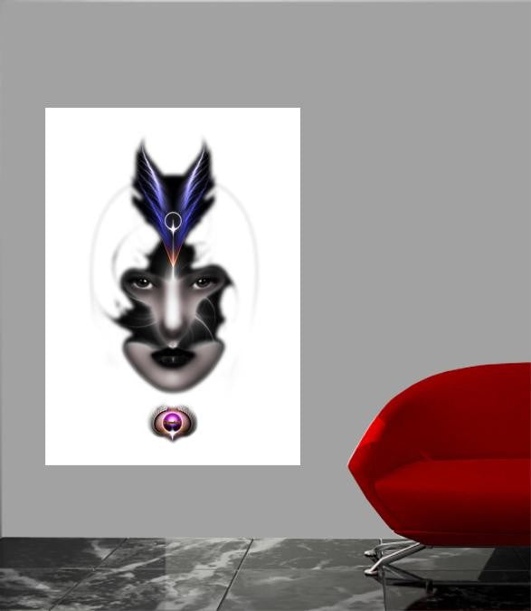 Xzendor7 "Angel Eyes Wings of Wind White" Wall Decal