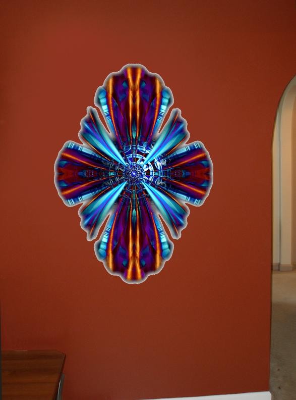 Xzendor7 "Satin Wings of Hyperian Blue Vertical" Wall Decal