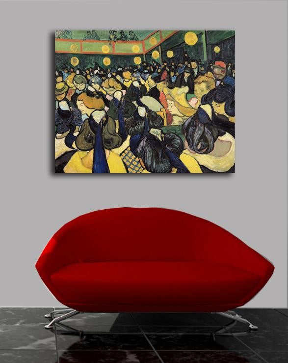 van Gogh "The Dance Hall at Arles" (1888) Canvas Installed