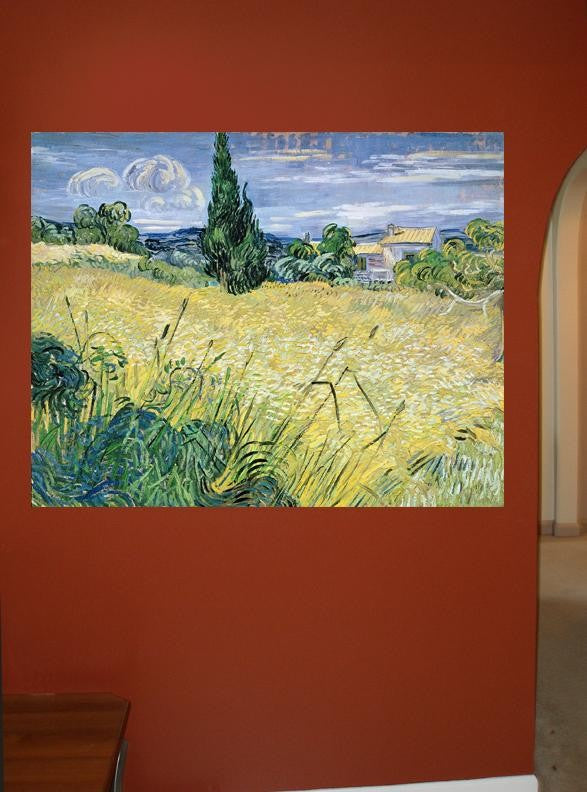van Gogh "Landscape with Green Corn" (1889) Wall Decal