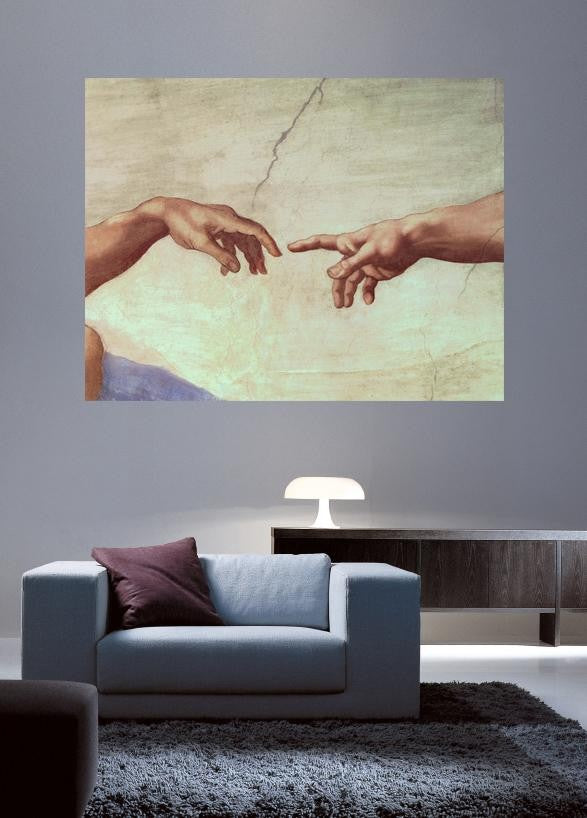 Michelangelo "Hands of God and Adam" (1511) Wall Decal