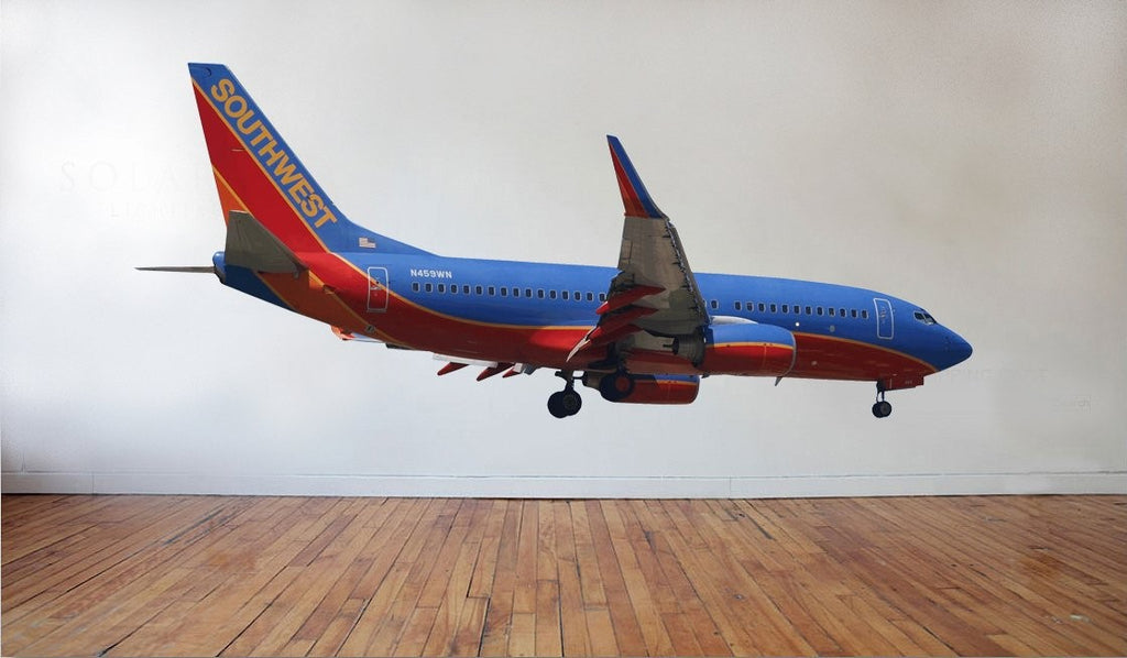 Chibi Southwest 737 Landing Wall Decal Cutout