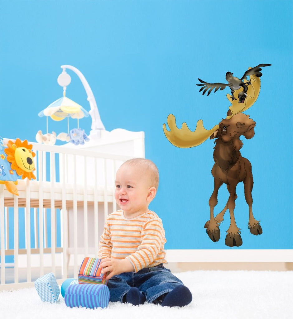 Murals2Go Moose &amp; Friend Wall Decal