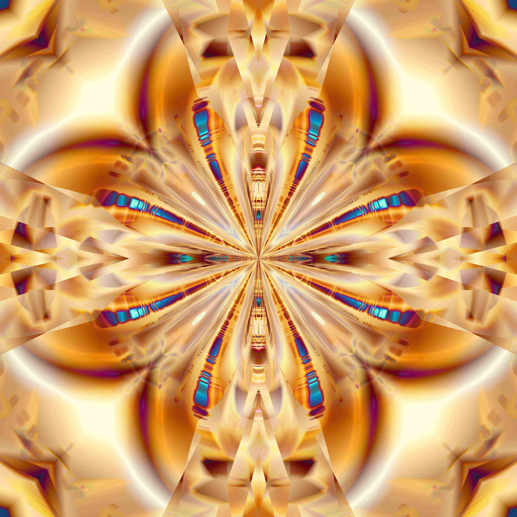 Xzendor7 "Gold Copper Rings Warped Layers" Glossy Poster