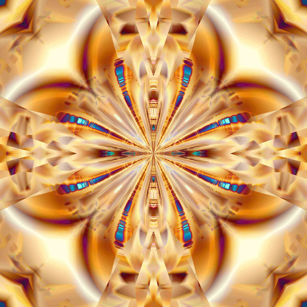 Xzendor7 "Gold Copper Rings Warped Layers" Glossy Poster