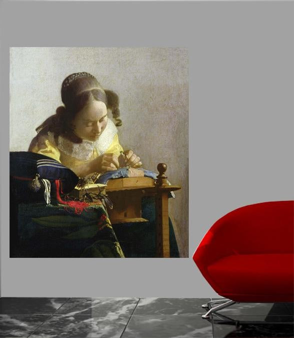 Vermeer "The Lacemaker" (1669) Wall Decal