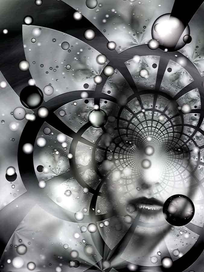 Xzendor7 "Face in the Galactic Web of Chaos" Glossy Poster