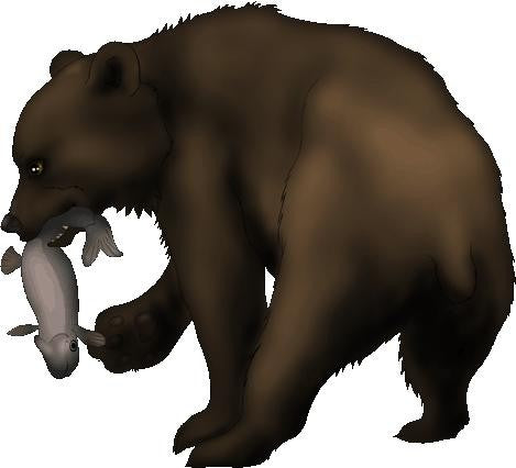 Murals2Go Black Bear w/Fish Wall Decal Cutout