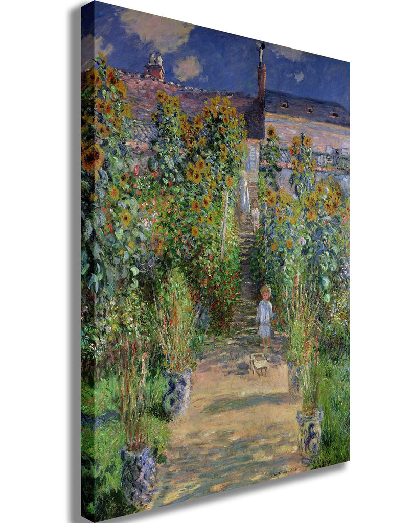 Monet "The Artist's Garden at Vetheuil" (1880) Canvas Printed