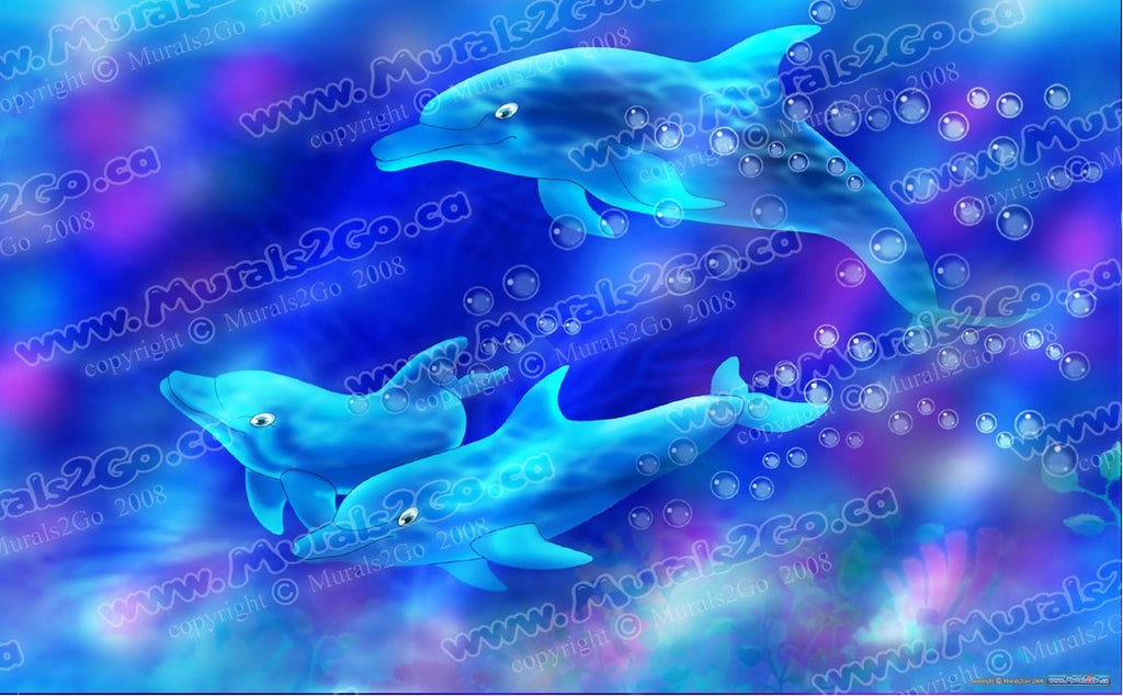 Murals2Go Dolphins Glossy Poster