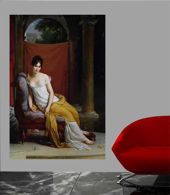 Gerard "Portrait of Madame Recamier" (19th) Glossy Poster