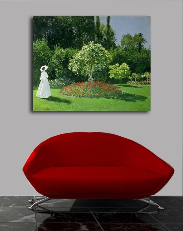 Monet "Jeanne Marie Lecadre in the Garden" (1866) Canvas Installed