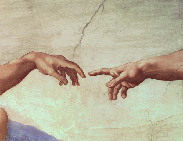 Michelangelo "Hands of God and Adam" (1511) Glossy Poster