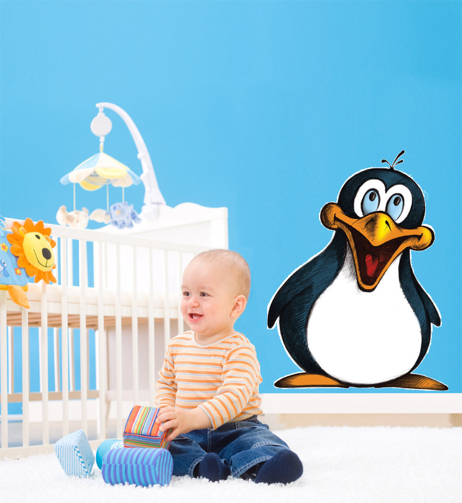 Penguin Wall Decal Cutout Installed