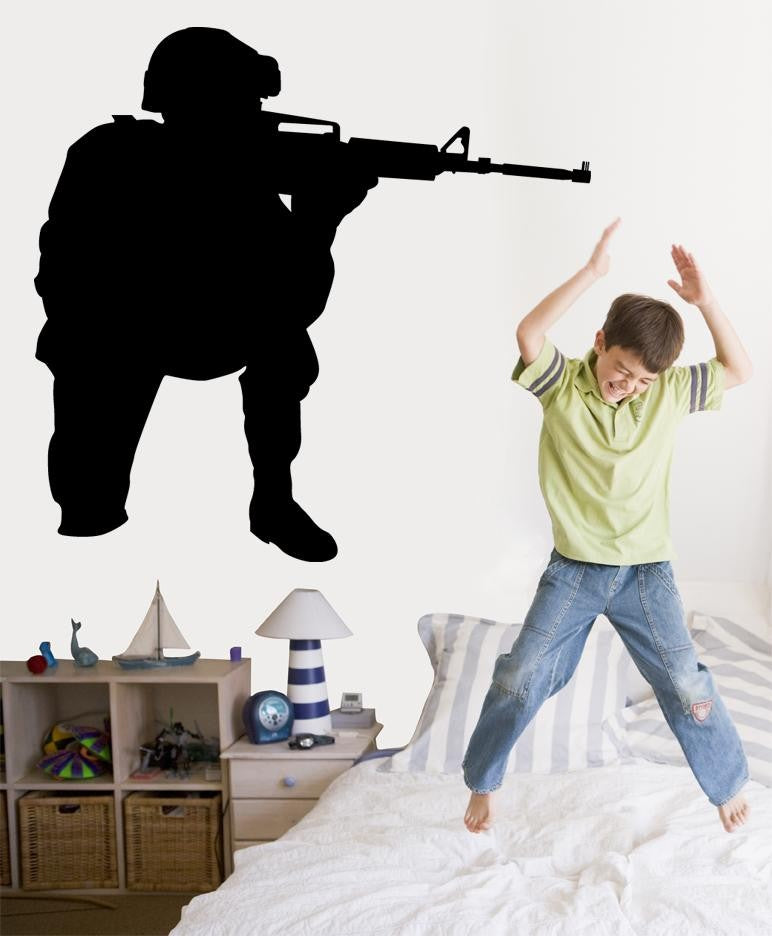 Haynes Military Soldier I Silhouette Wall Decal Cutout