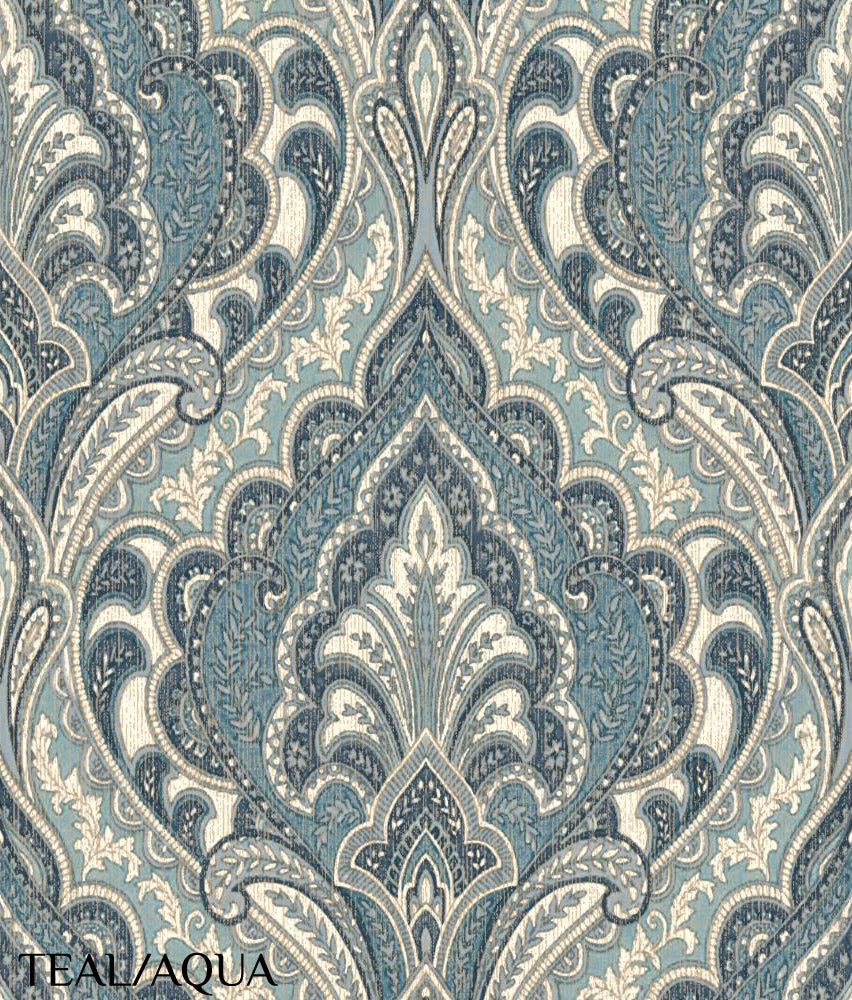 Carey Lind Designs "Hemmingway" Teal/Aqua Wallpaper