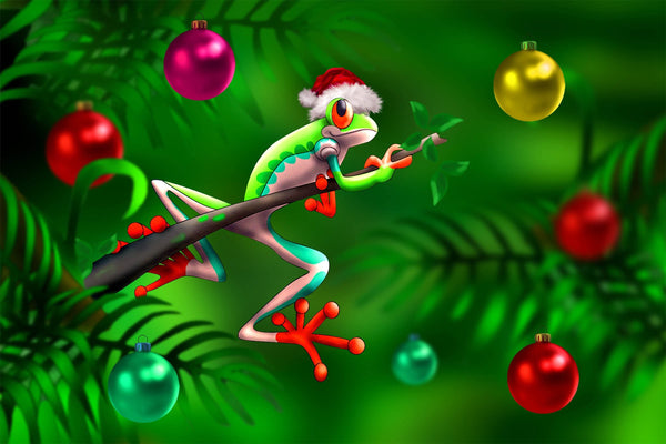 Murals2Go Christmas Frog II Glossy Poster