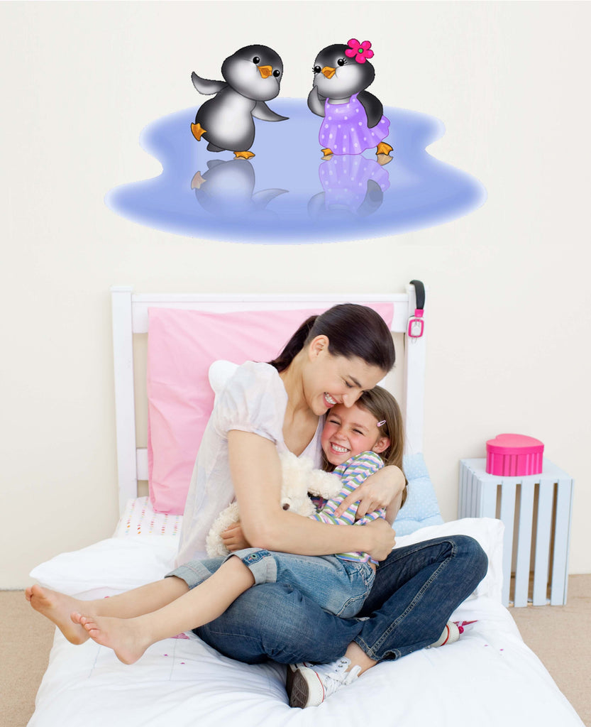 Murals2Go Penguins Flirting Wall Decal