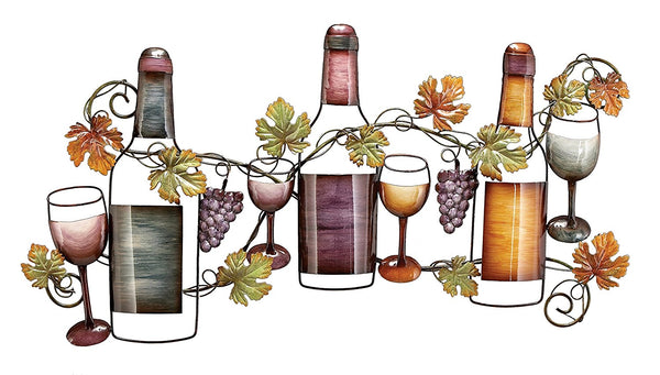 Deco Metal Wine Wall Decor 19"x36"