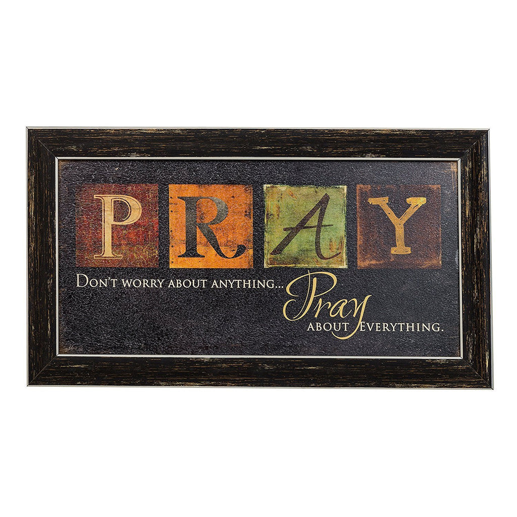 Premium Home Country Inspirational Marla Rae "Pray" Hanging Wall Art 11"x20"