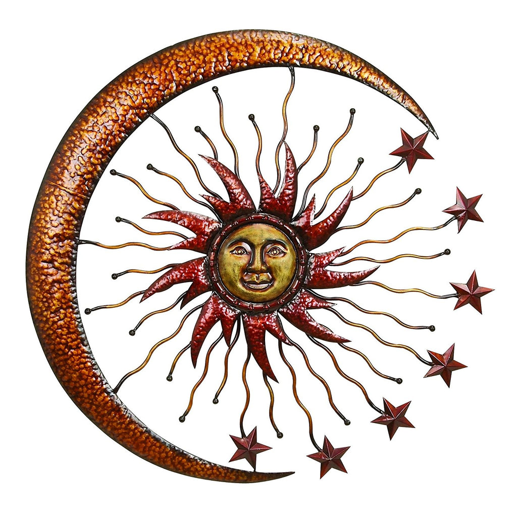 Deco 36" Metal Sun Moon Wall Decor