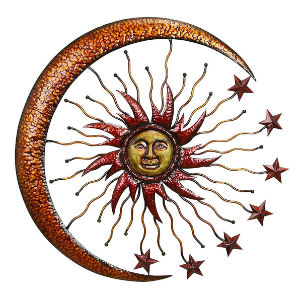 Deco 36" Metal Sun Moon Wall Decor