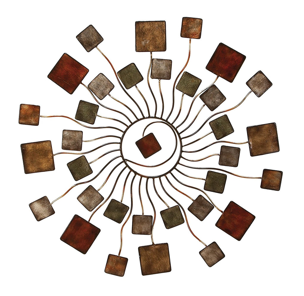 Deco 32" Modern Blossom Sun Abstract Metal Wall Art