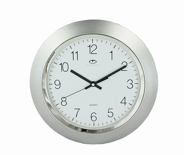 Telesonic 13" Silver Quartz Wall Clock
