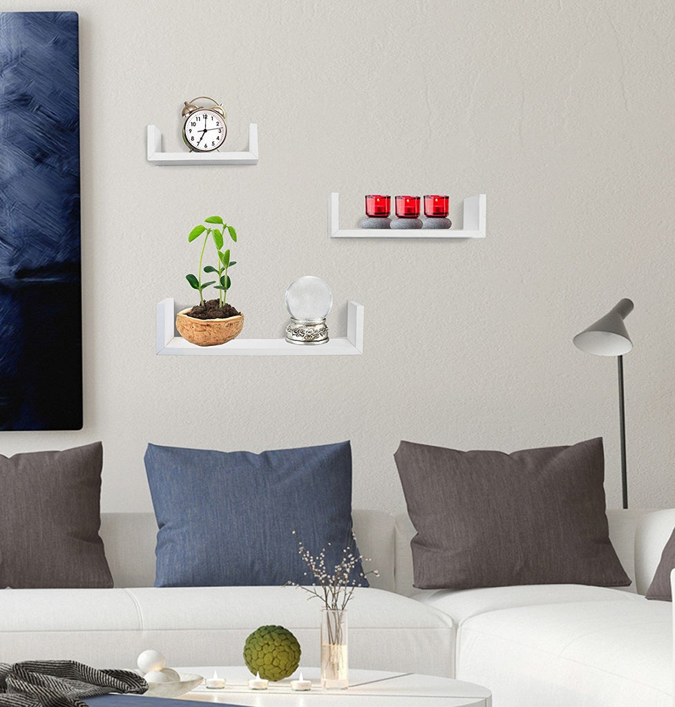 Greenco Floating U Shelves (Set of 3, 5 Variants)
