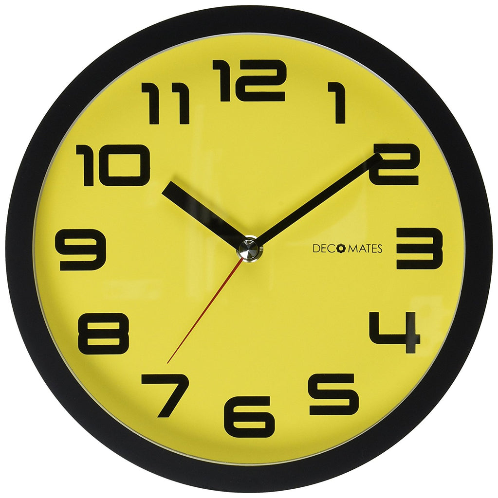 DecoMates 7" Silent Wall Clock Yellow Bumblebee