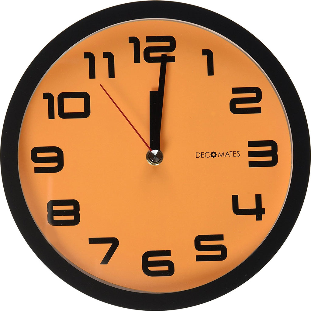 DecoMates 7" Silent Wall Clock Orange Pumpkin