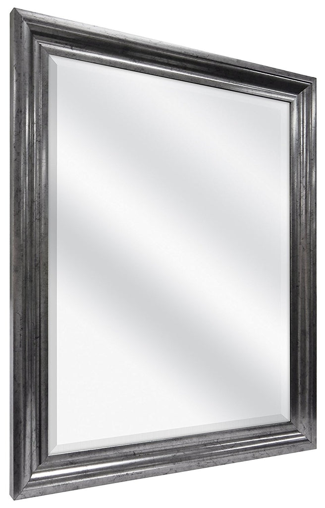 MCS Rectangular Wall Mirror, 26.5"x32.5" Pewter Angle