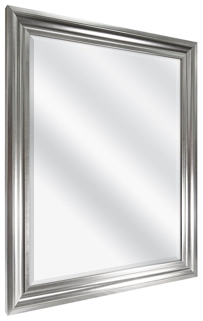 MCS Rectangular Wall Mirror, 26.5"x32.5" Silver Angle