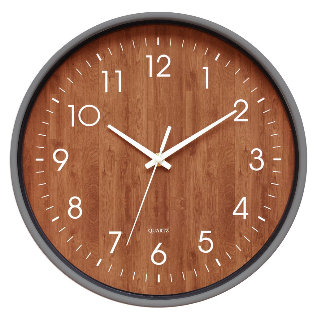 12" Wooden Look Office Wall Clock