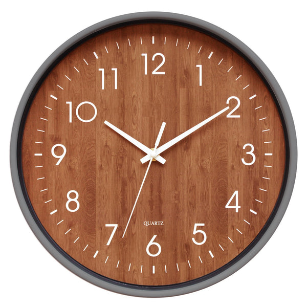 12" Wooden Look Office Wall Clock