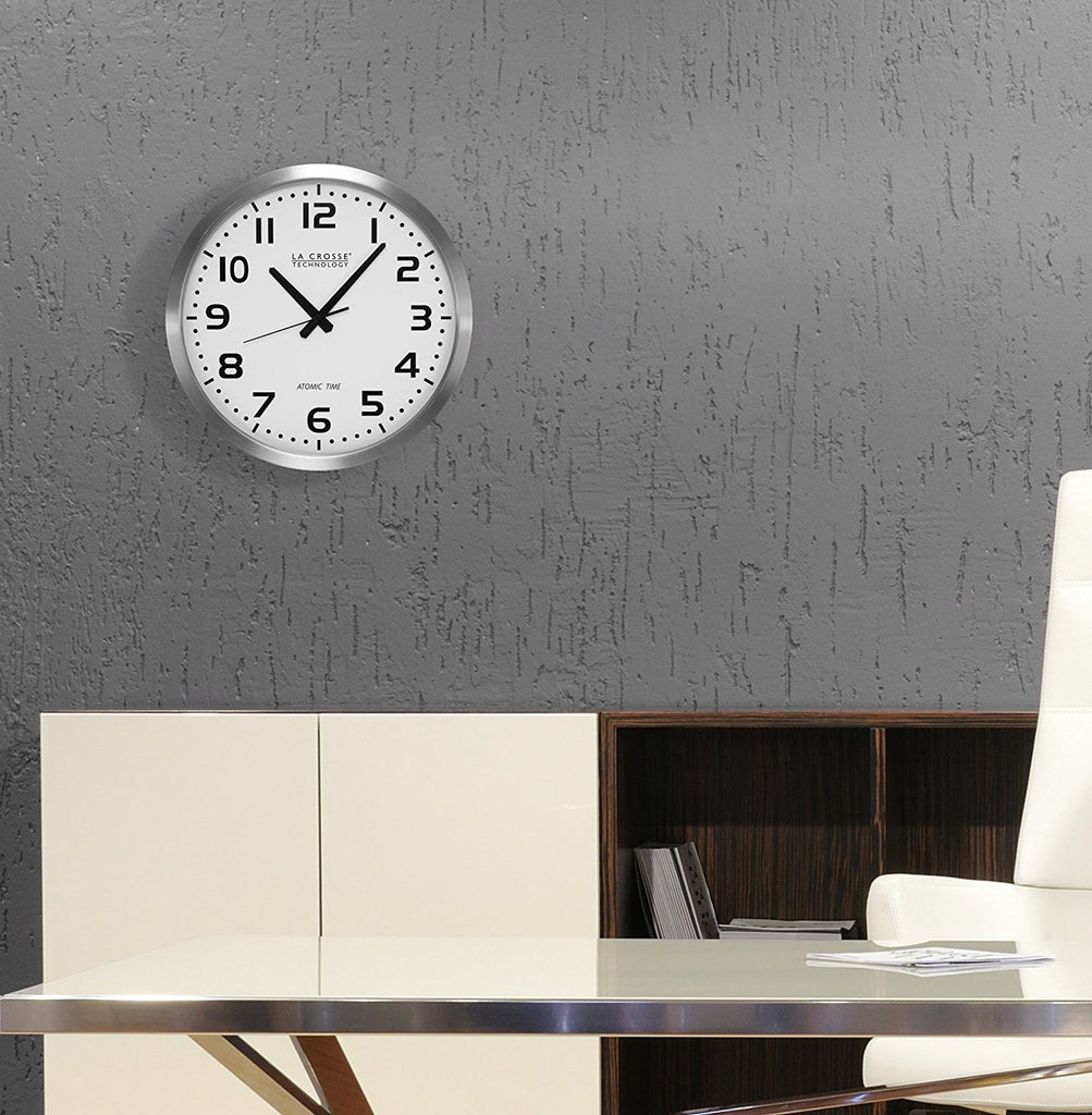 La Crosse Technology 16" Metal Atomic Analog Clock Installed