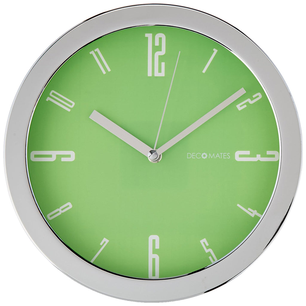 DecoMates 7" Silent Wall Clock Lime Green Vivid