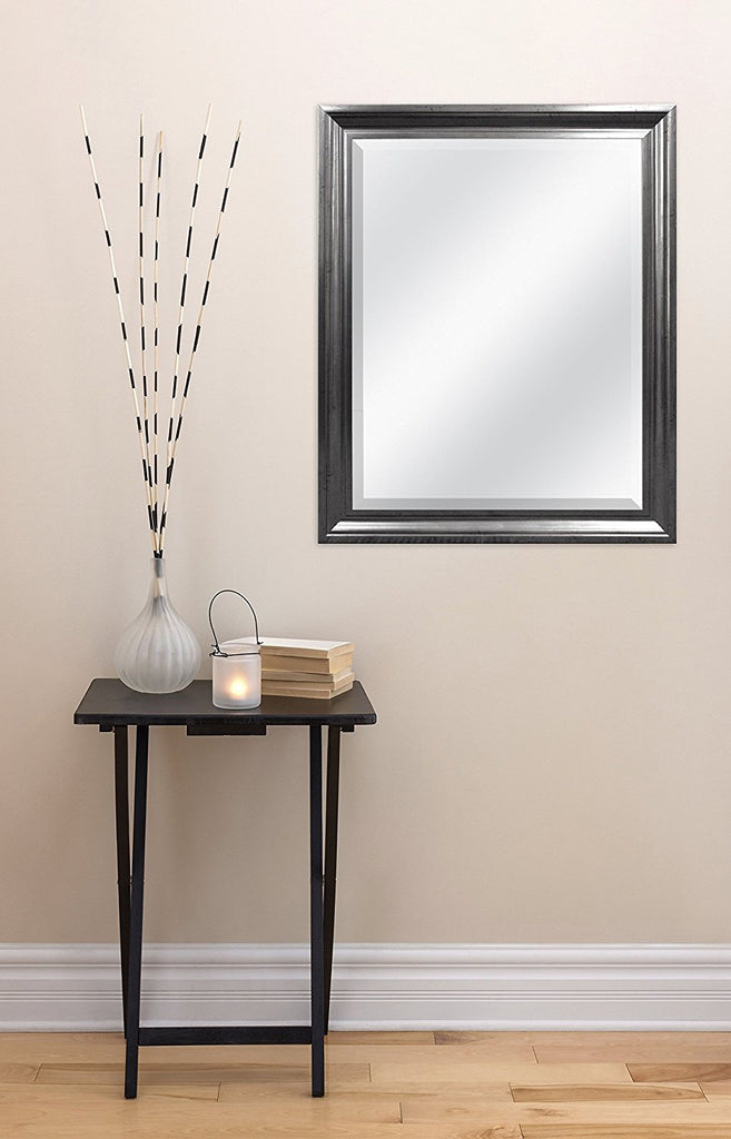 MCS Rectangular Wall Mirror, 26.5"x32.5" Pewter Installed