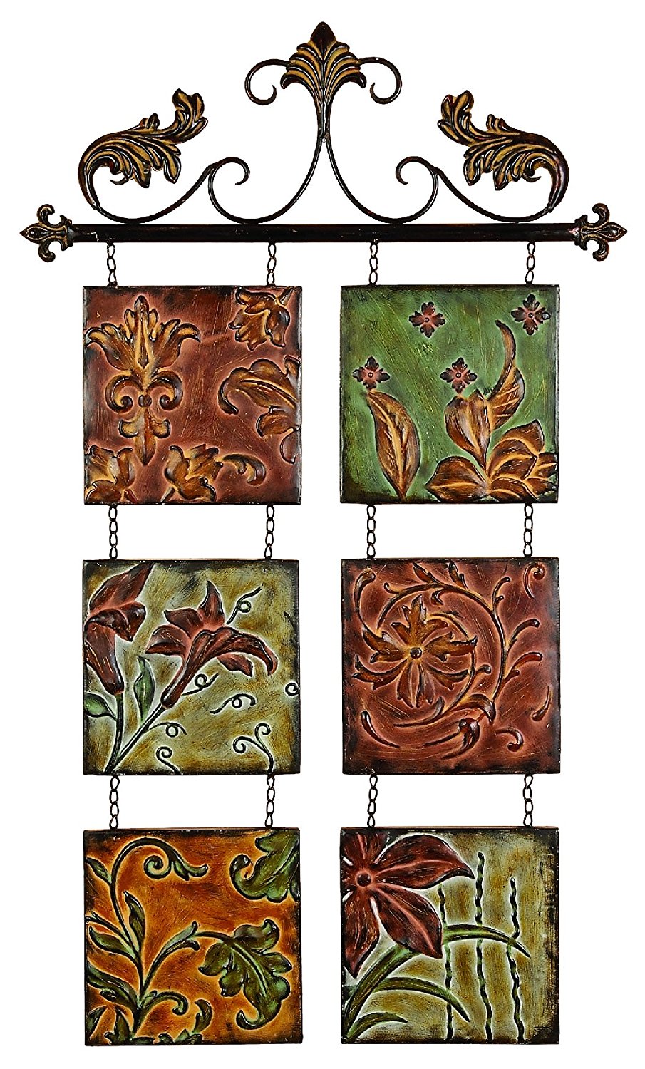 Metal Botanical Scroll Wall Decor 23x40