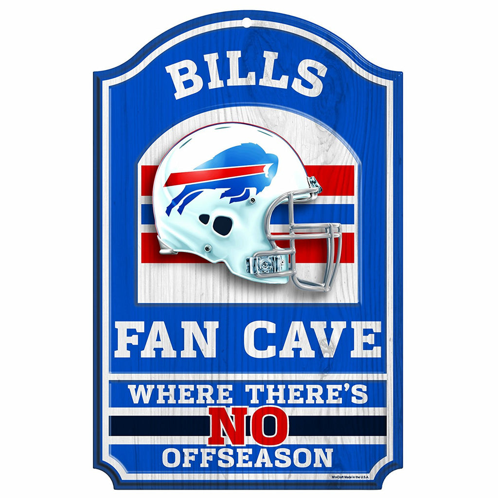 NFL Buffalo Bills Fan Cave Wood Sign, 11" x 17"